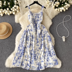 Women's summer floral chiffon dress