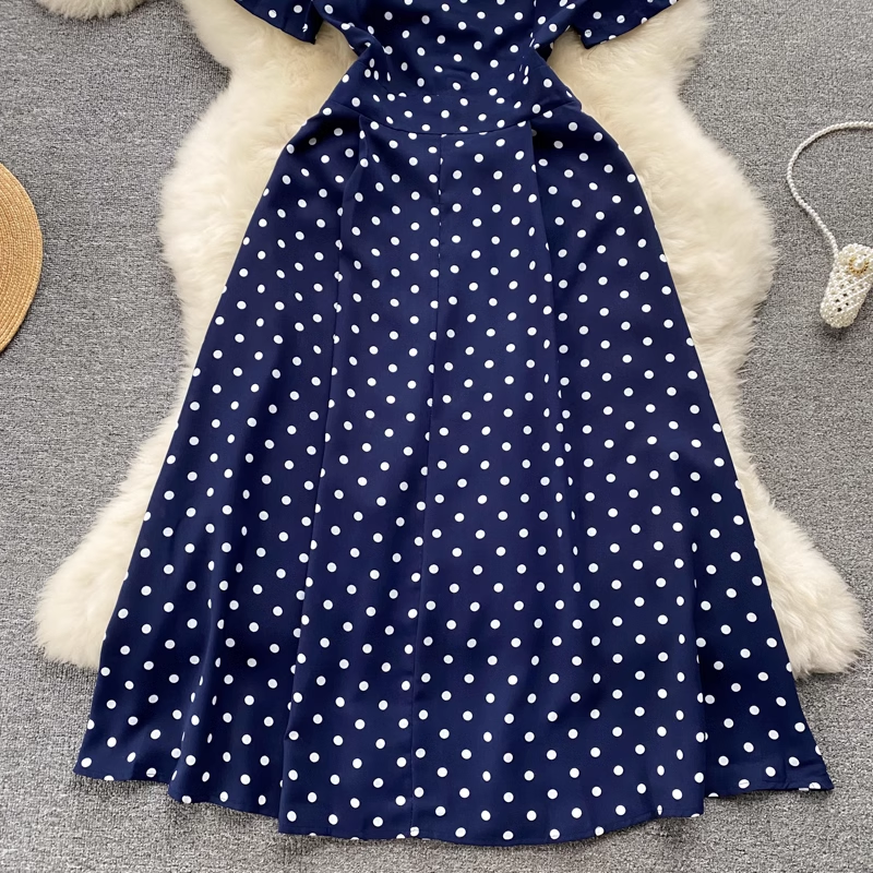 Polka Dot V-neck Summer Dress