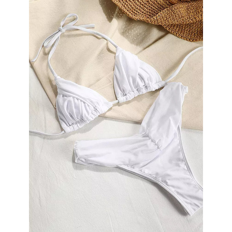 Women Vintage Patchwork Bikini Set With String