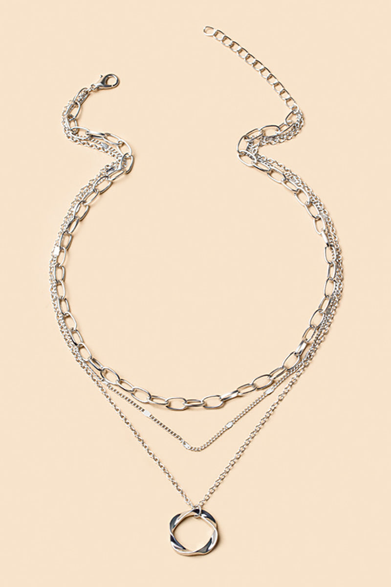 Mobius Strip Pendants Alloy Layered Necklace - Gold
