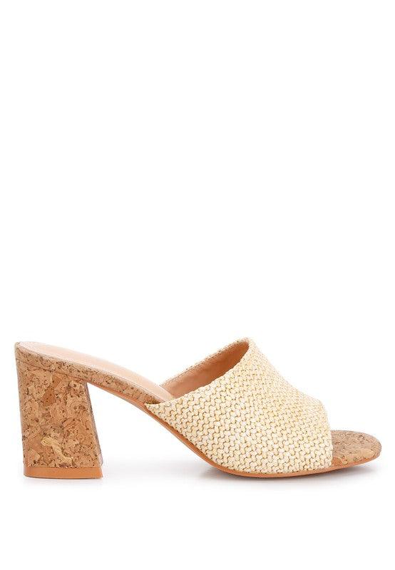 Addie Raffia Slip On Sandals