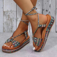 Ankle Strap Platform Ethnic Sandals Bohemian