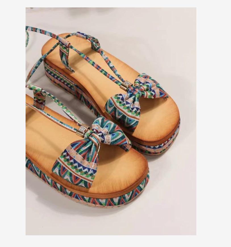 Ankle Strap Platform Ethnic Sandals Bohemian