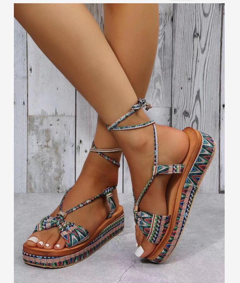 Ankle Strap Platform Ethnic Sandals Bohemian