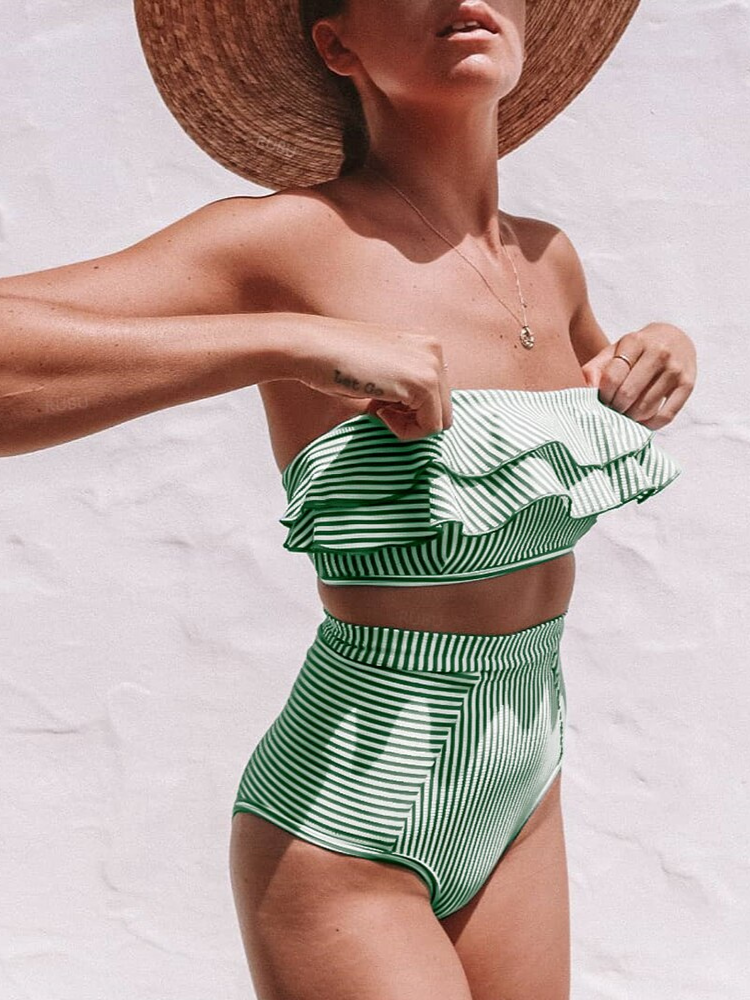 The Tropical Vintage High Waist Two Piece Bikini