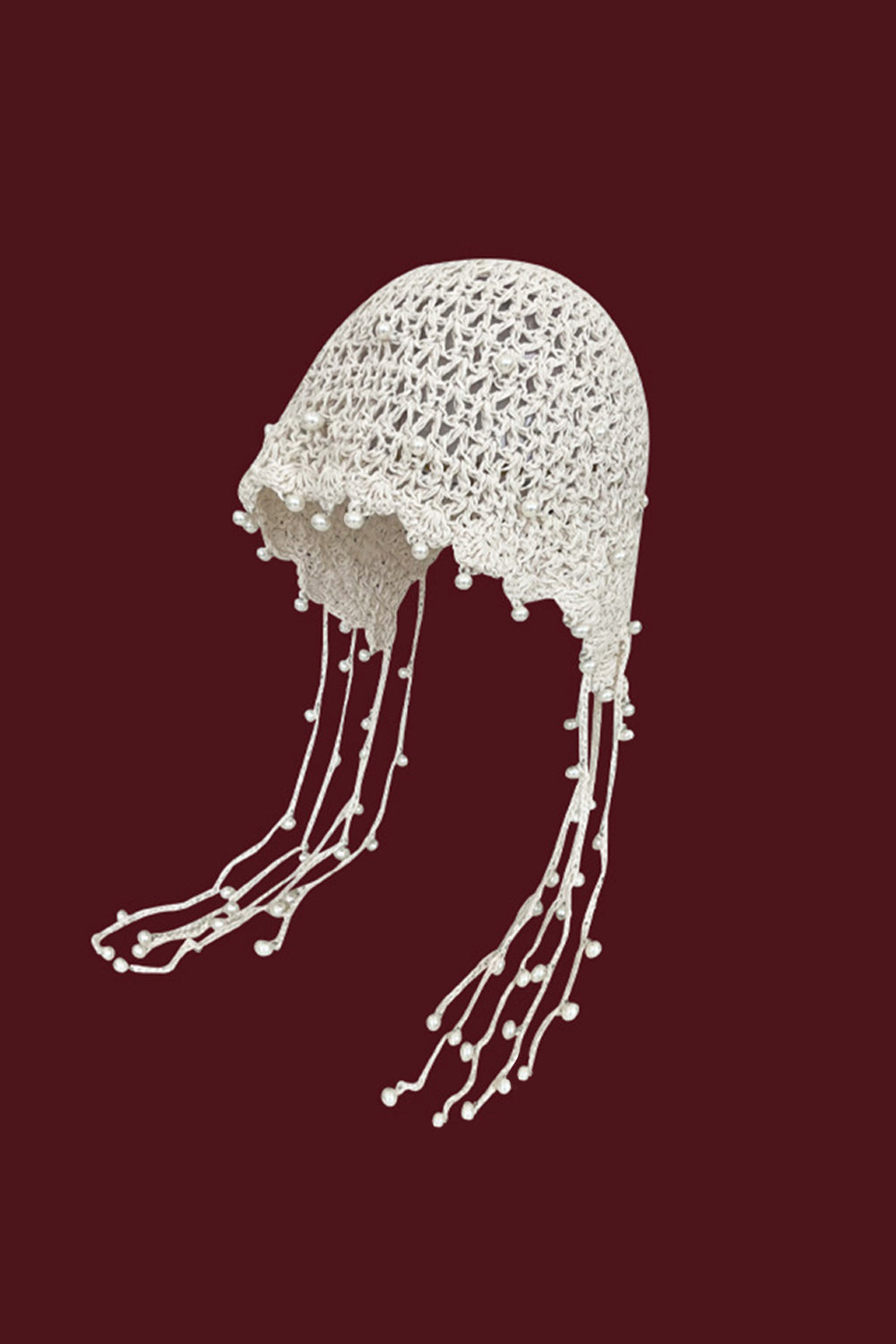 Boho Style Hand - Woven Floral Hollow Out Knit Beanie