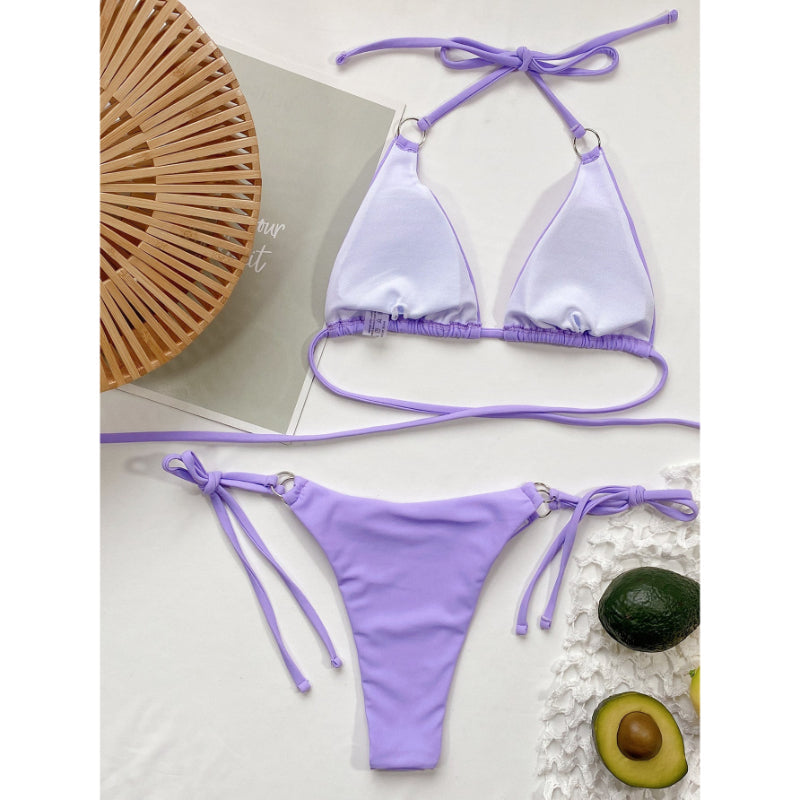 Conjunto de bikini cruzado para mujer