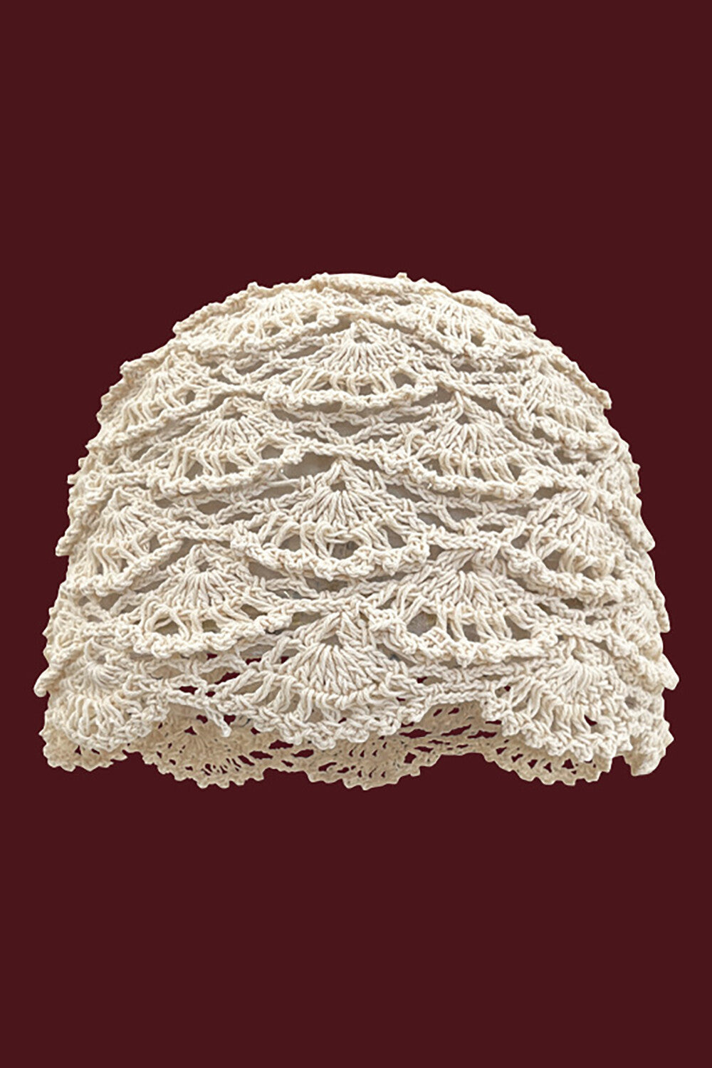Boho Style Hand - Woven Floral Hollow Out Knit Beanie