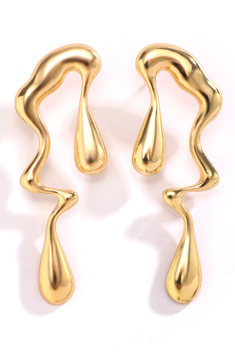 Alloy Irregular Drop - Shaped Dangle Earrings - Gold