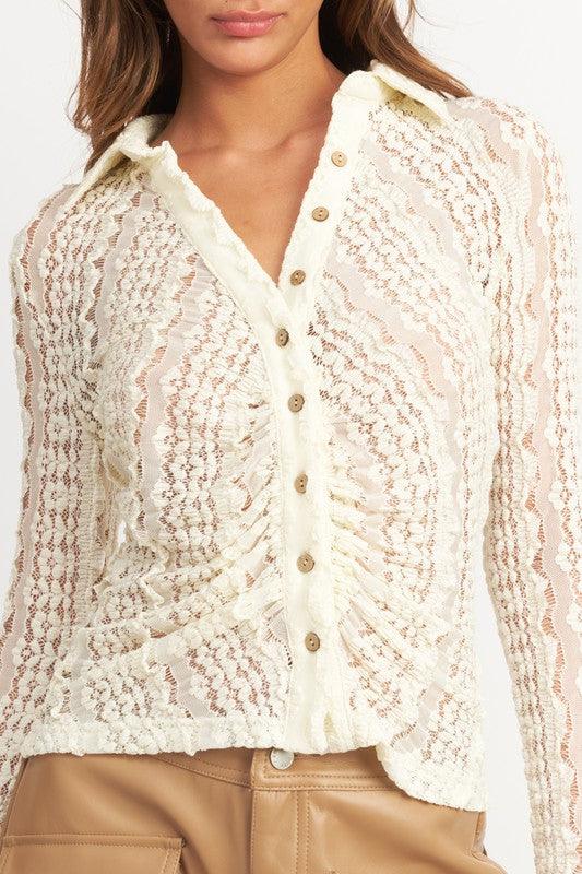 Bell Sleeve Lace Shirt