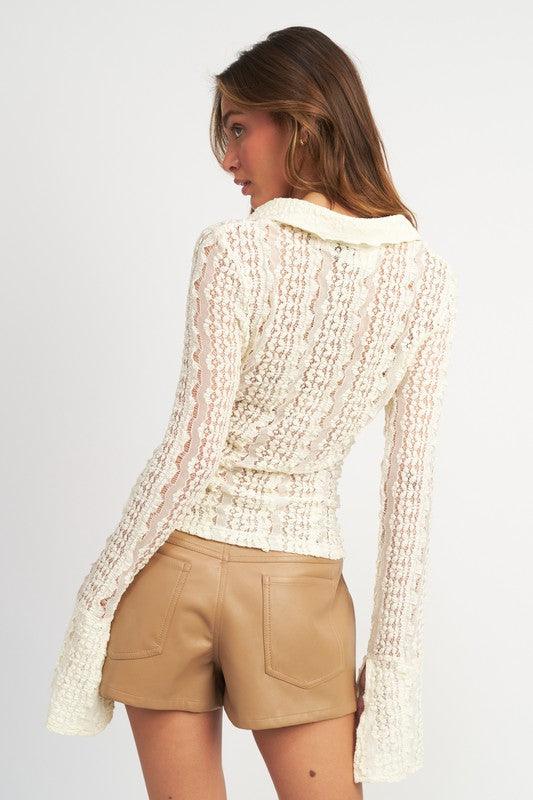 Bell Sleeve Lace Shirt