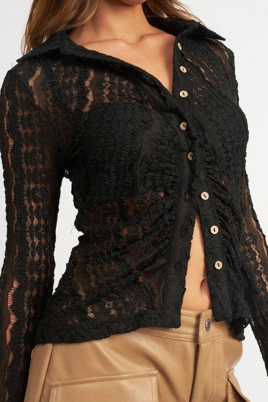 Bell Sleeve Lace Shirt