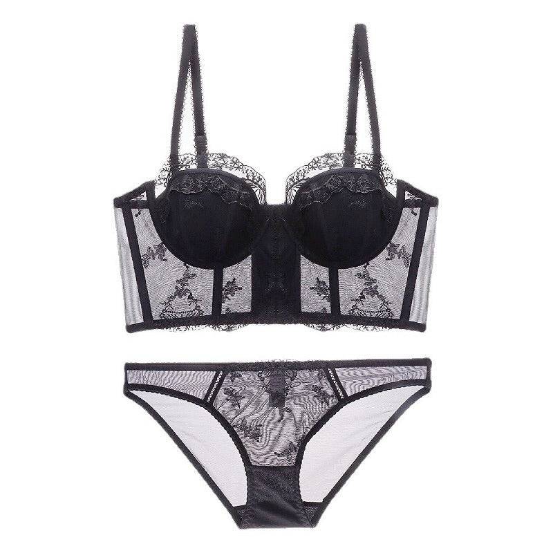 French Embroidery Lace Push Up Bra Panty Sets