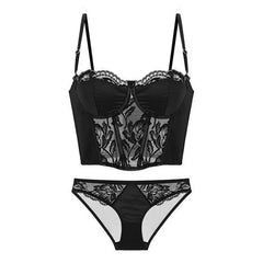 French Embroidery Rubber Bone Push Up Bra And Panty Set