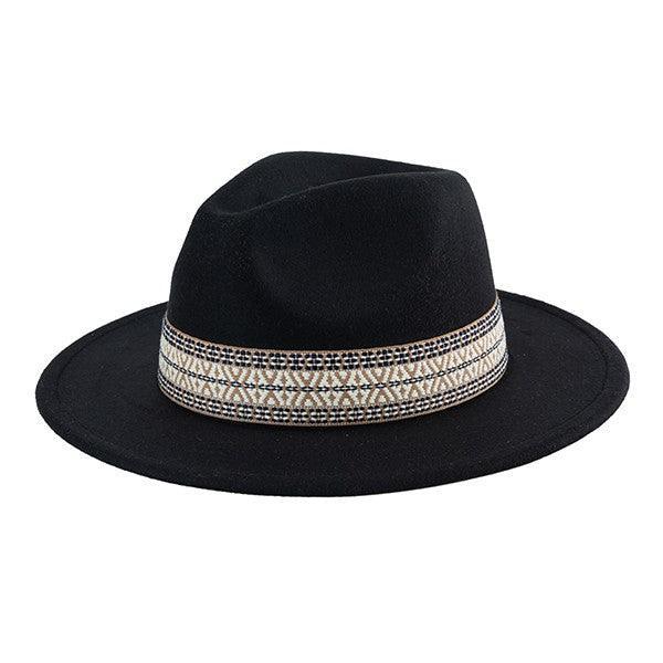 Sombrero fedora con bordado bohemio