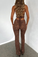 See Through White Lace V Neck Cutout Sleeveless Jumpsuit