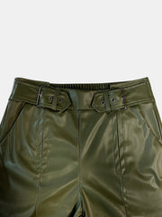 Pantalones anchos con cintura elástica media