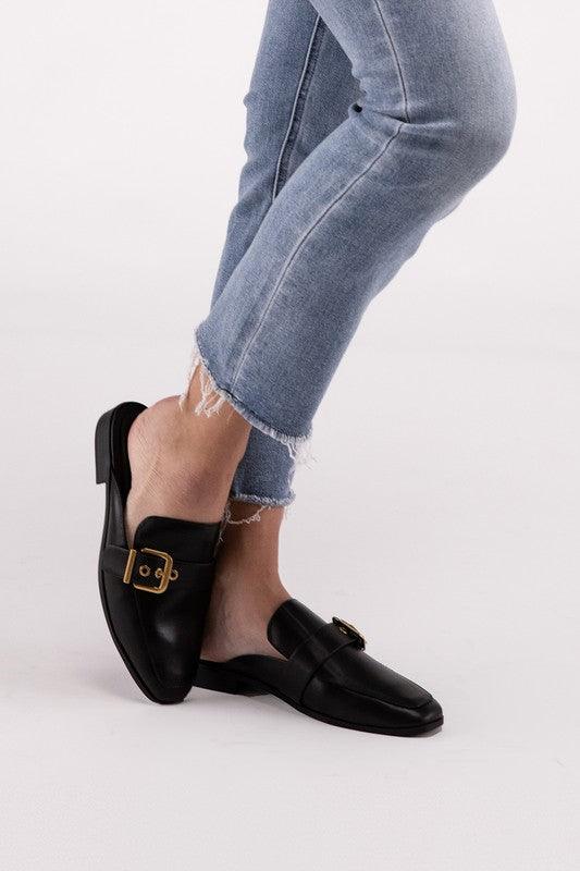 Chantal-S Buckle Backless Slides Loafer Shoes