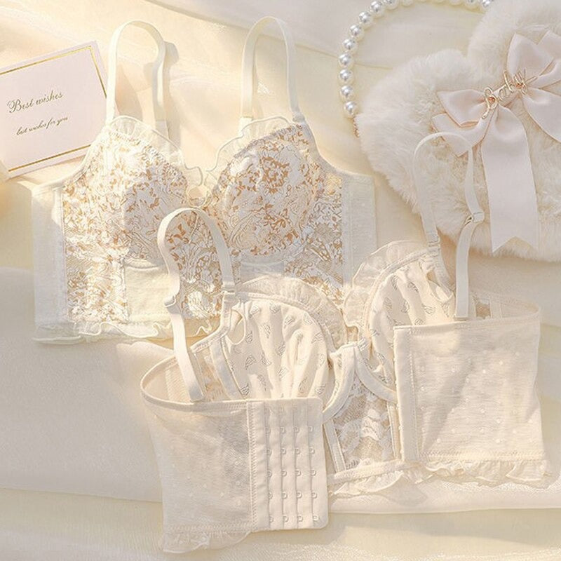 French Embroidery Lace Body Shaping Push Up Bra Sets