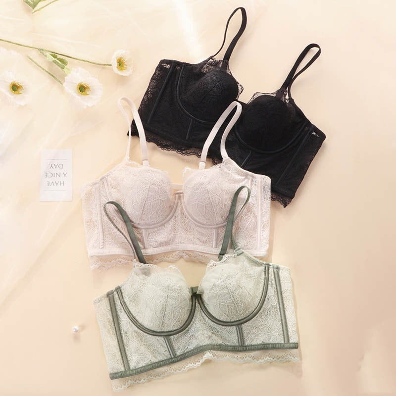 French Embroidery Lace Transparent Push Up Bra Sets