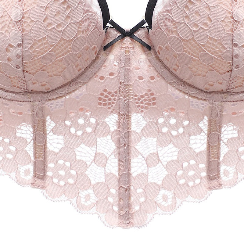 Lace Embroidery Bra With Briefs and Thongs