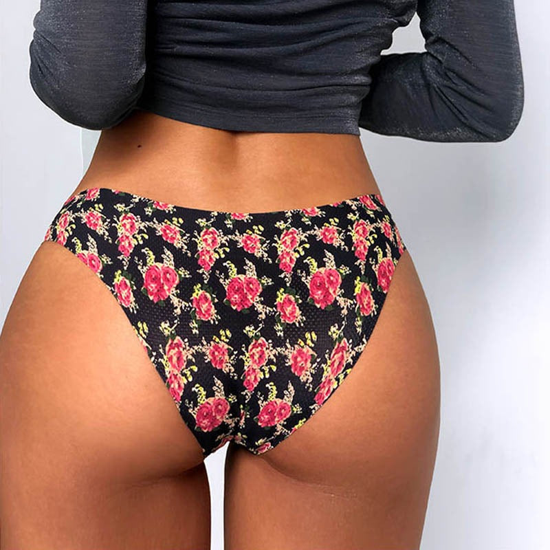 Printed Low-waist Seamless Nylon Panty