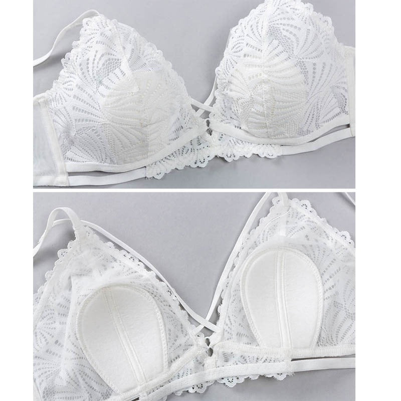 Fancy Embroidery Wire-Free Bralette And Panty Set