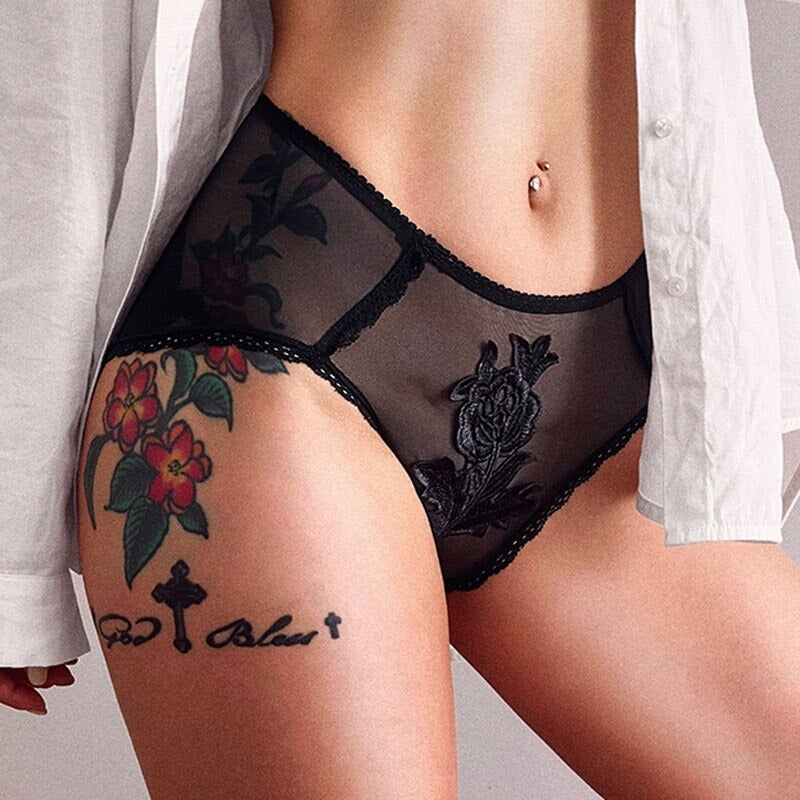 Transparent Hollow Out Net Lace Underpants