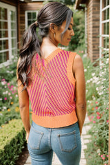 Pullover mit V-Ausschnitt und Kontrast