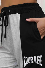 COURAGE Jogginghose mit grafischem Farbblockdesign und Kordelzug