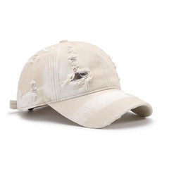 Gorra de béisbol de algodón ajustable y desgastada