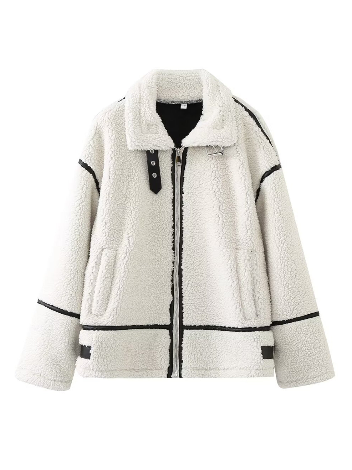 Chaqueta Sherpa de manga larga con cremallera