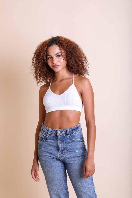 Embroided Mesh Racerback Bralette