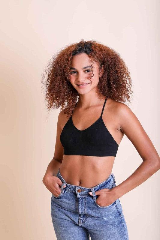 Embroided Mesh Racerback Bralette