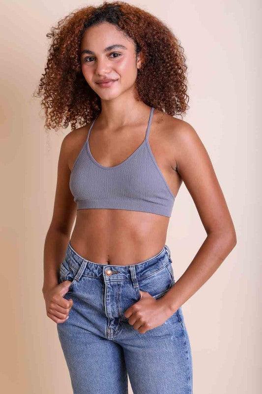 Embroided Mesh Racerback Bralette
