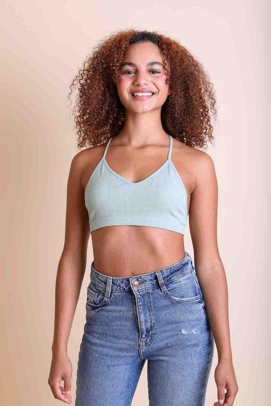 Embroided Mesh Racerback Bralette