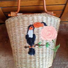 Bolsa de paja bordada