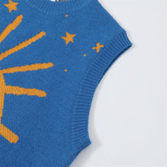 Suéter de cuello redondo con jacquard de ojos