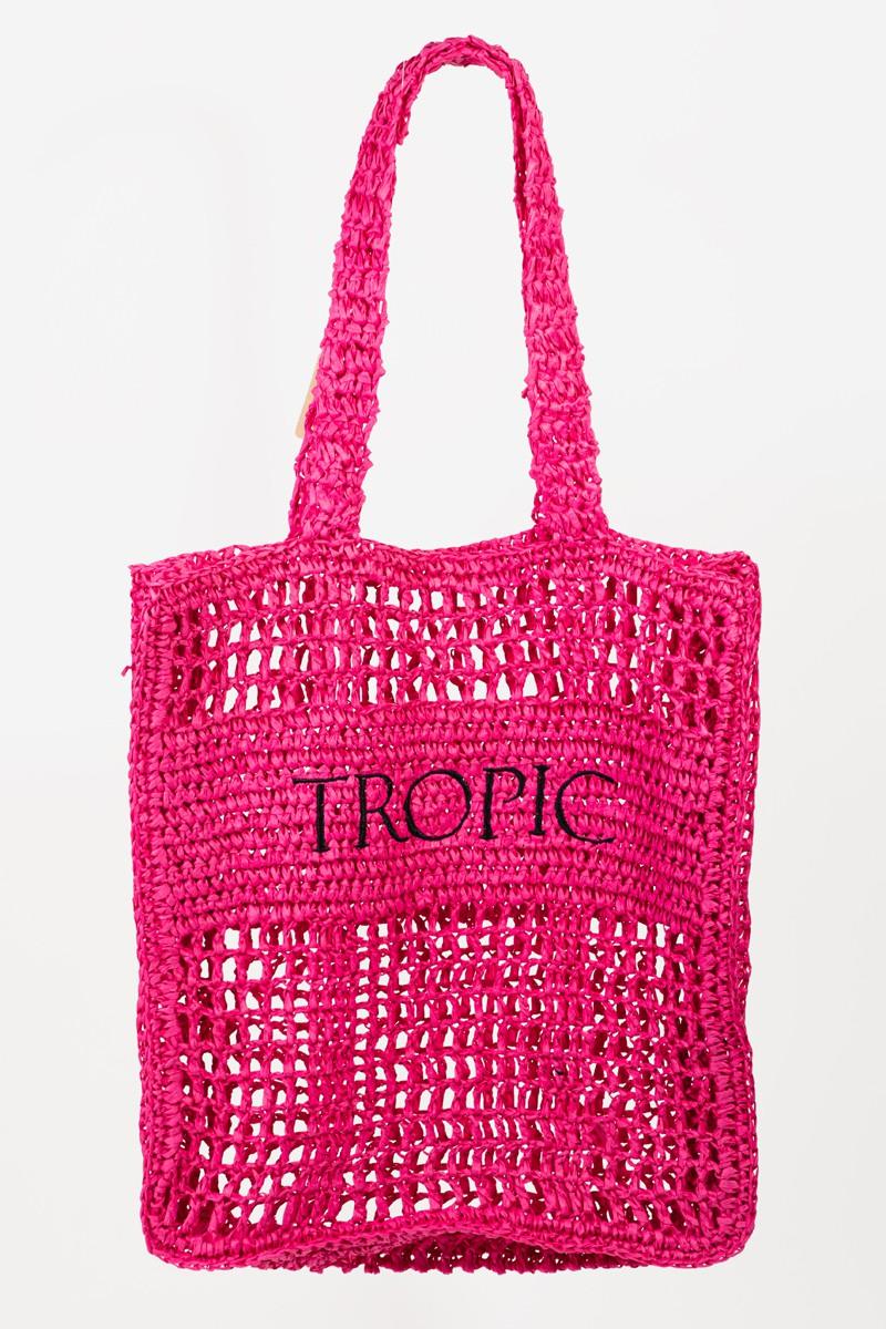 Bolso de mano con gráfico de letras recortadas Fame