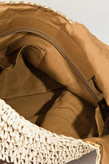 Bolso tote trenzado de paja a rayas Fame 