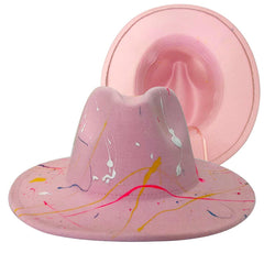 Sombreros Fedora de ala ancha con efecto tie-dye y mármol