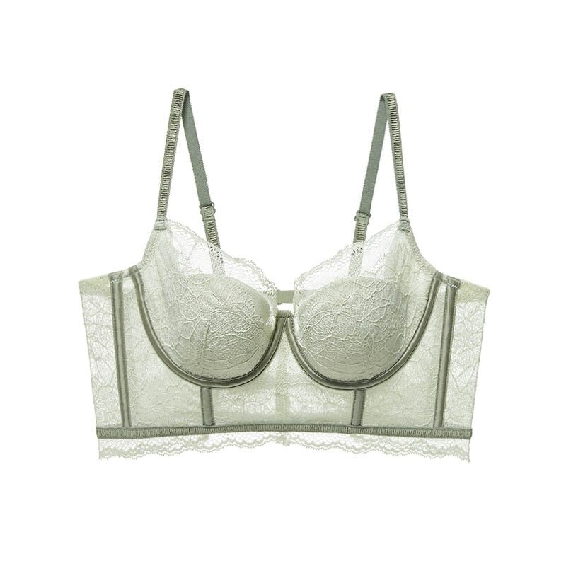 French Embroidery Lace Transparent Push Up Bra Sets