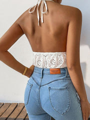 Body de encaje con cuello halter