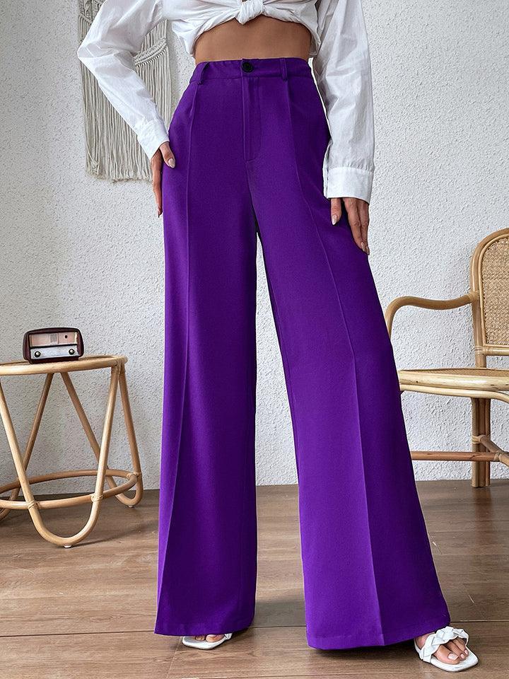 Pantalones de cintura alta y pierna ancha