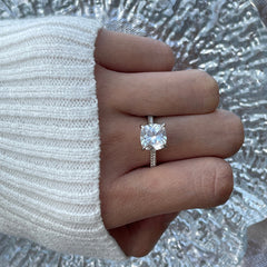 1 Ct Cushion Solitaire Diamond Ring