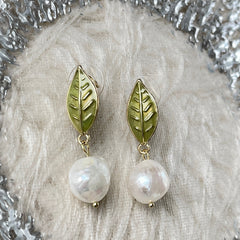 Pendientes de perlas de agua dulce