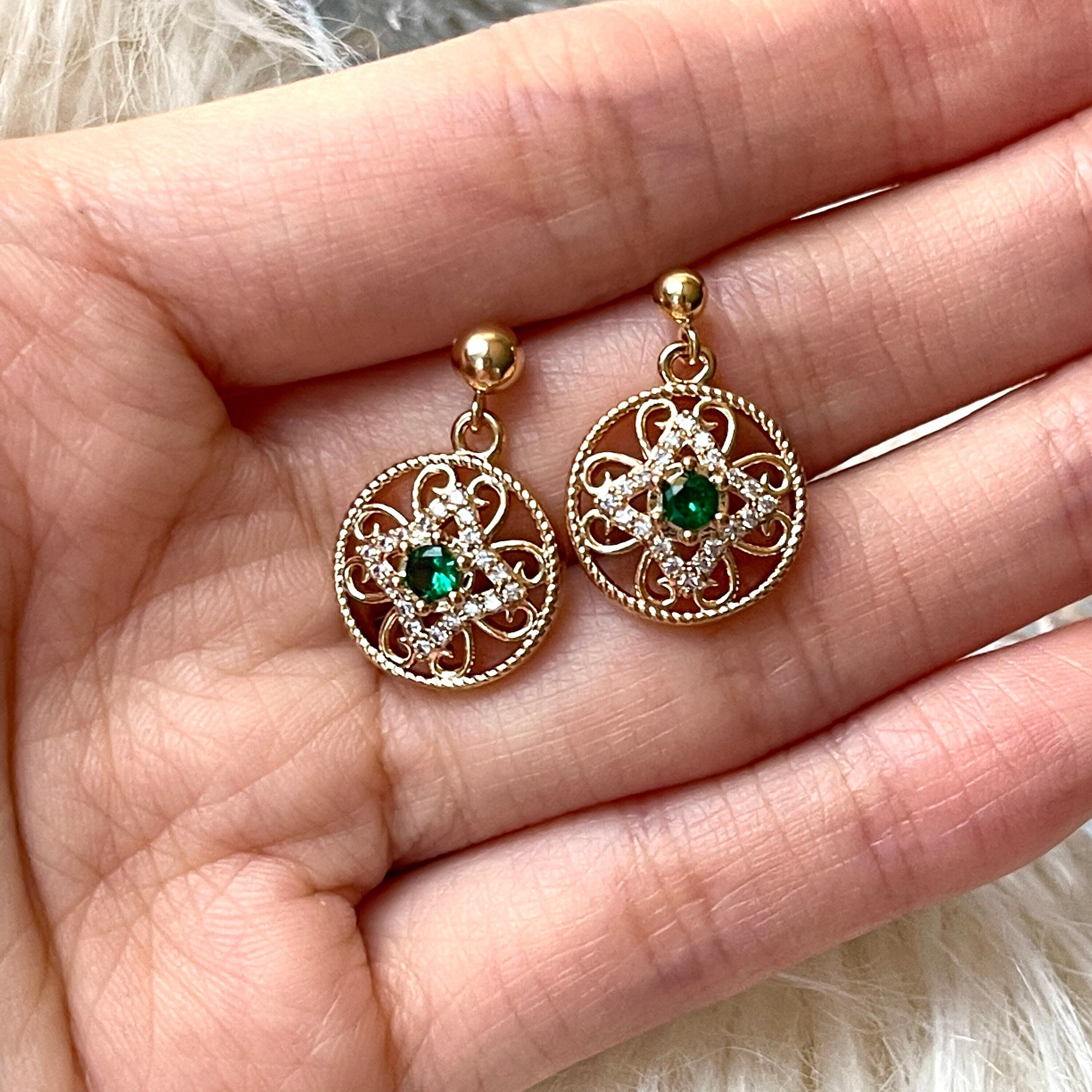 Emerald Green Earrings