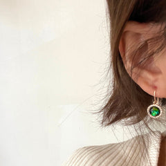 Pendientes de ópalo verde