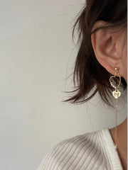 Minimalist Mismatched Angel Heart Earrings