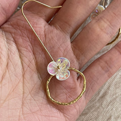 Pendientes colgantes de aro dorado